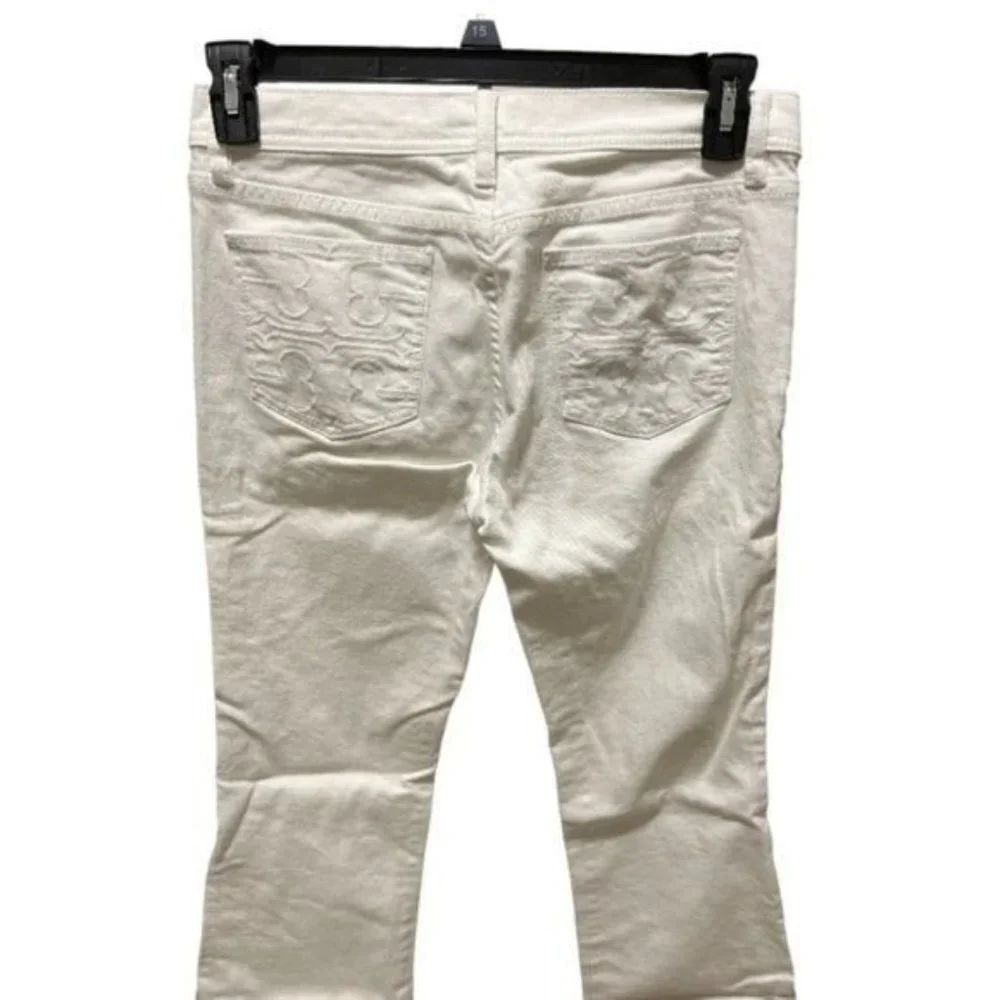 Tory Burch Classic Tory Boot White Bootcut Jeans Size 28